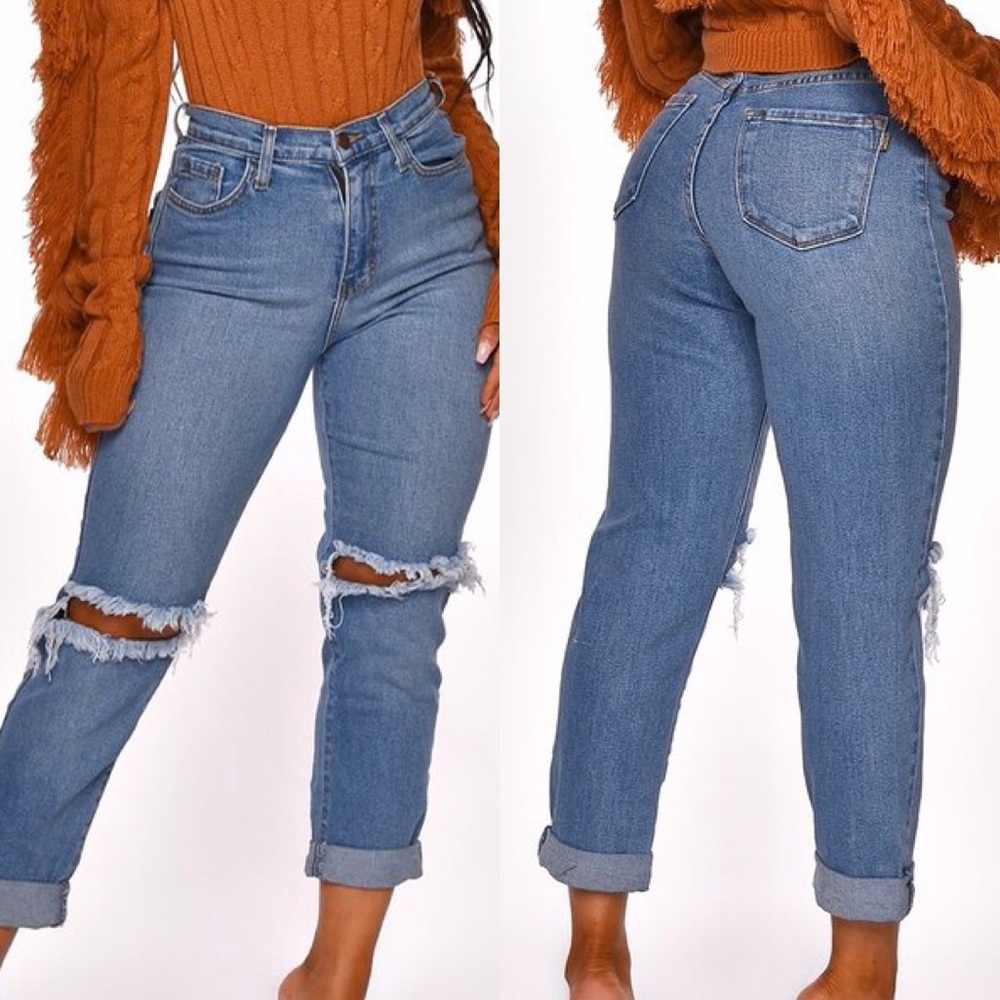 . OOTDFASH Steven High Waist Distressed Denim Jeans - Picture 10 of 16